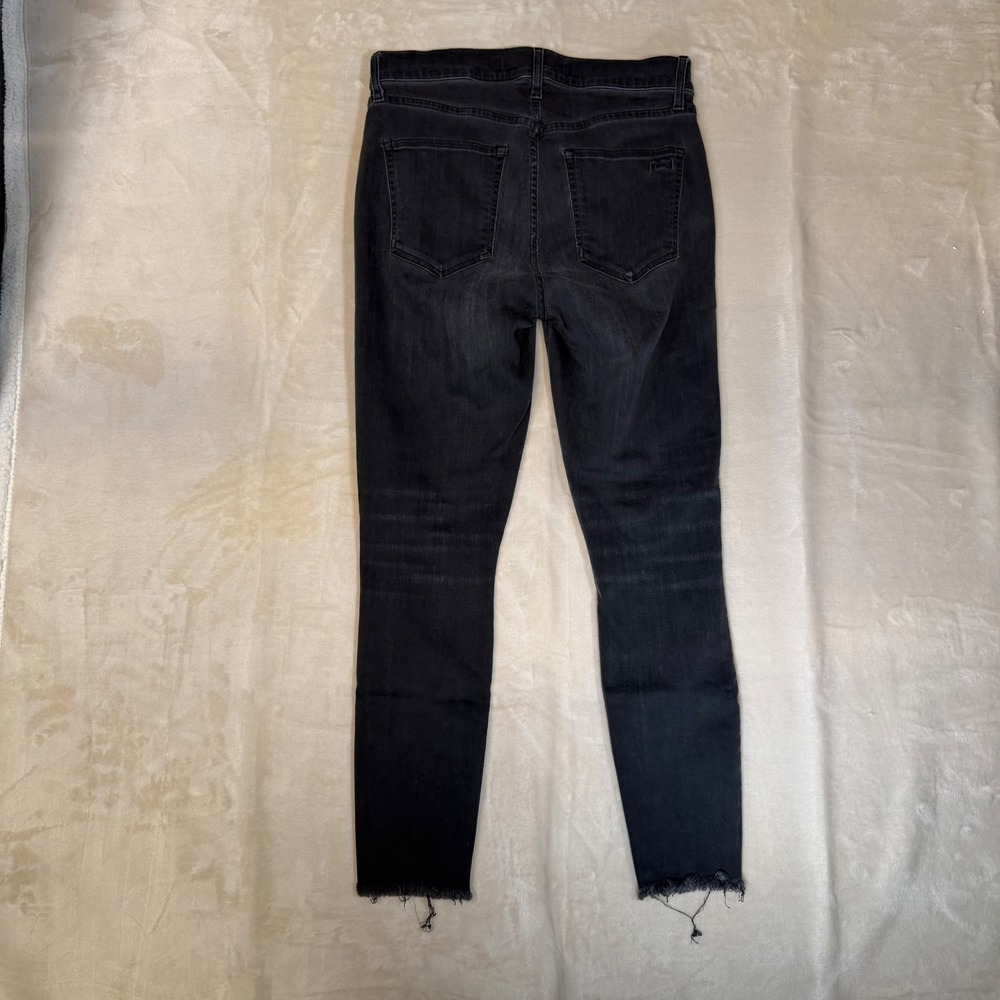AYR Skinny Jeans Womens Size 30 Black Eclipse Raw Hem High Rise Stretch - Picture 9 of 9